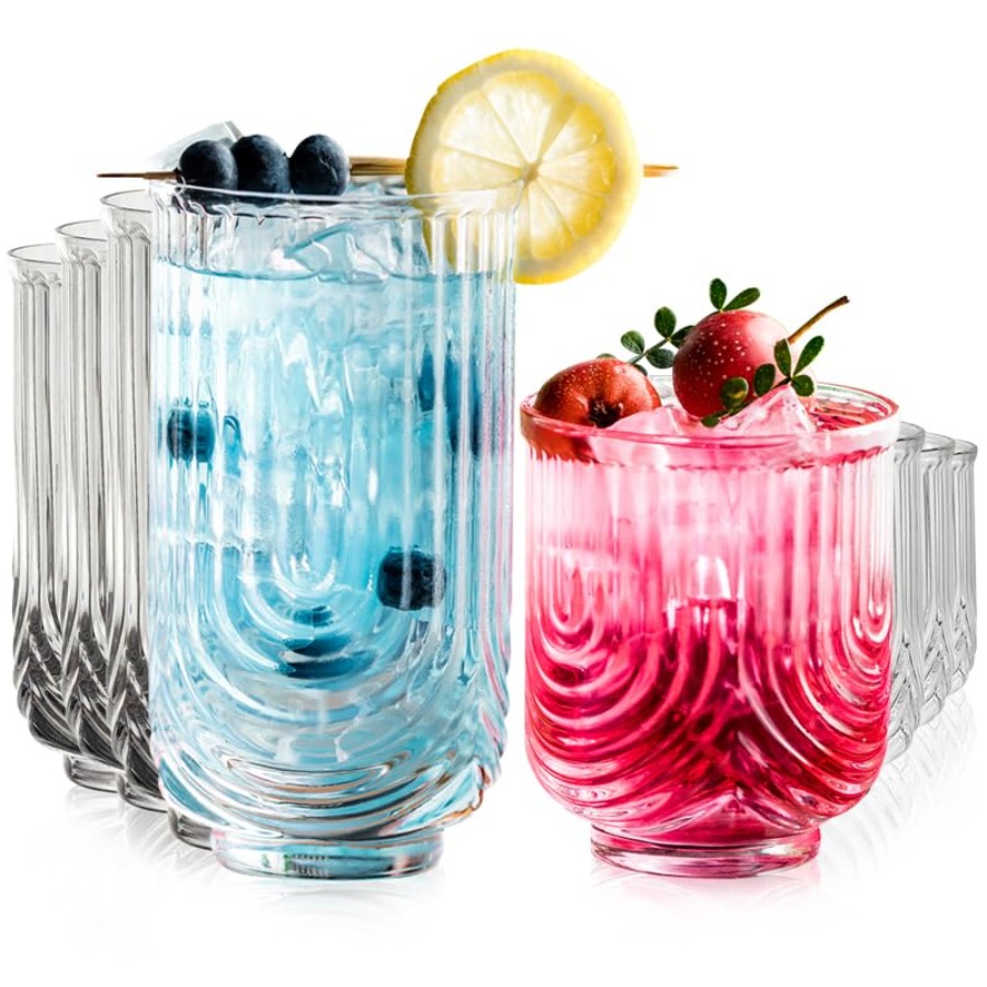 Highball Glass Set - Copas de cóctel Art Deco, juego