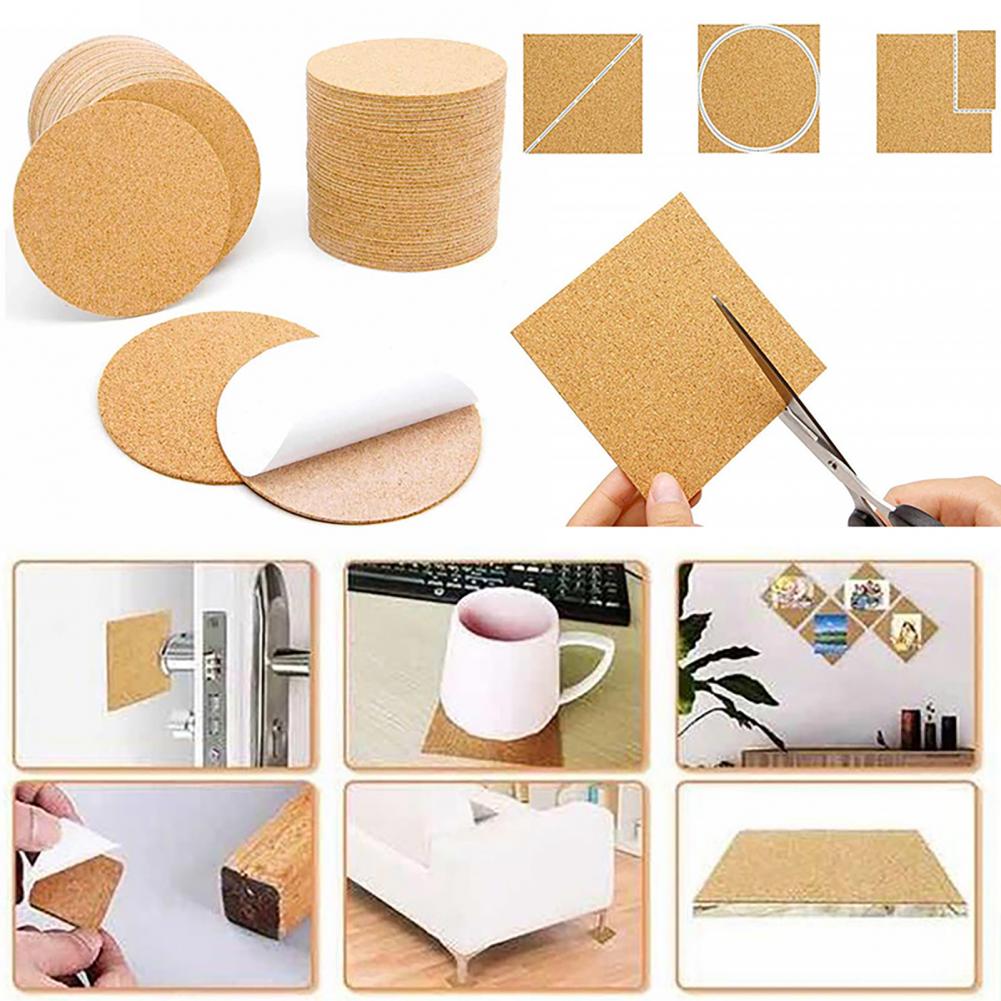 Home Bar Supplies - Posavasos de corcho cuadrado, tapete de