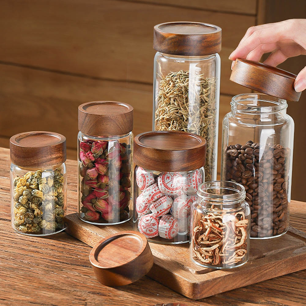 Highball Glass Set - Vidrio de borosilicato alto con tapas,