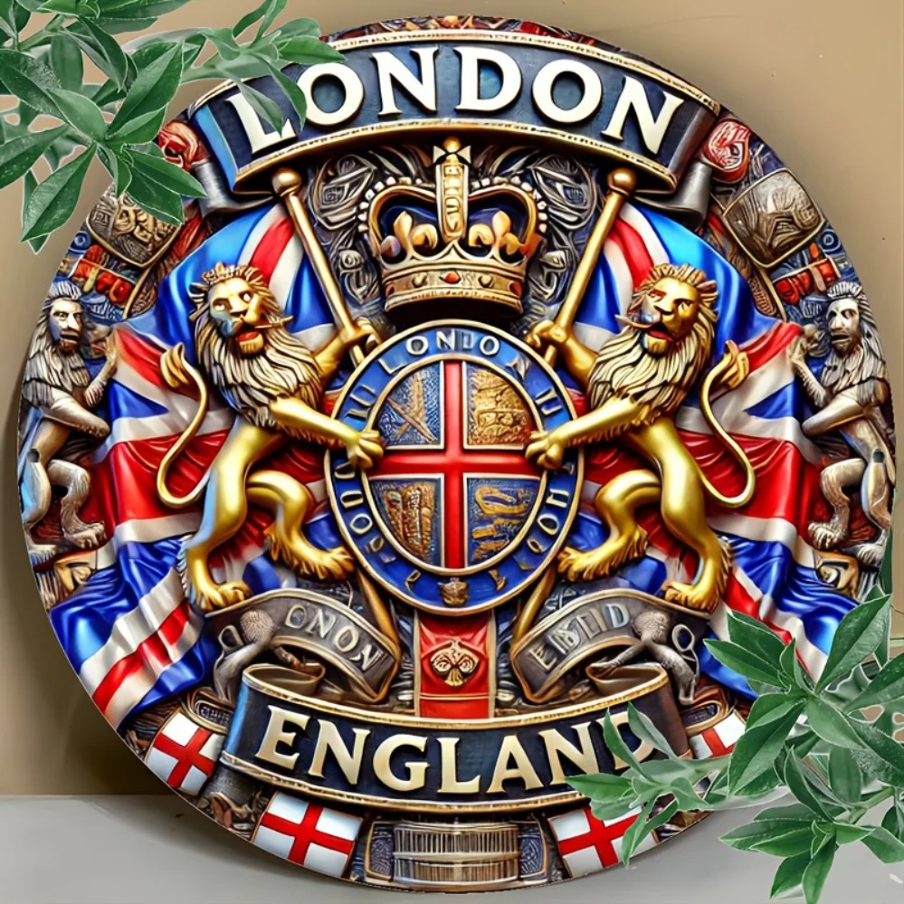 Home Bar Lounge - Letrero esmaltado 'Tudor Heraldry Relic': escudo