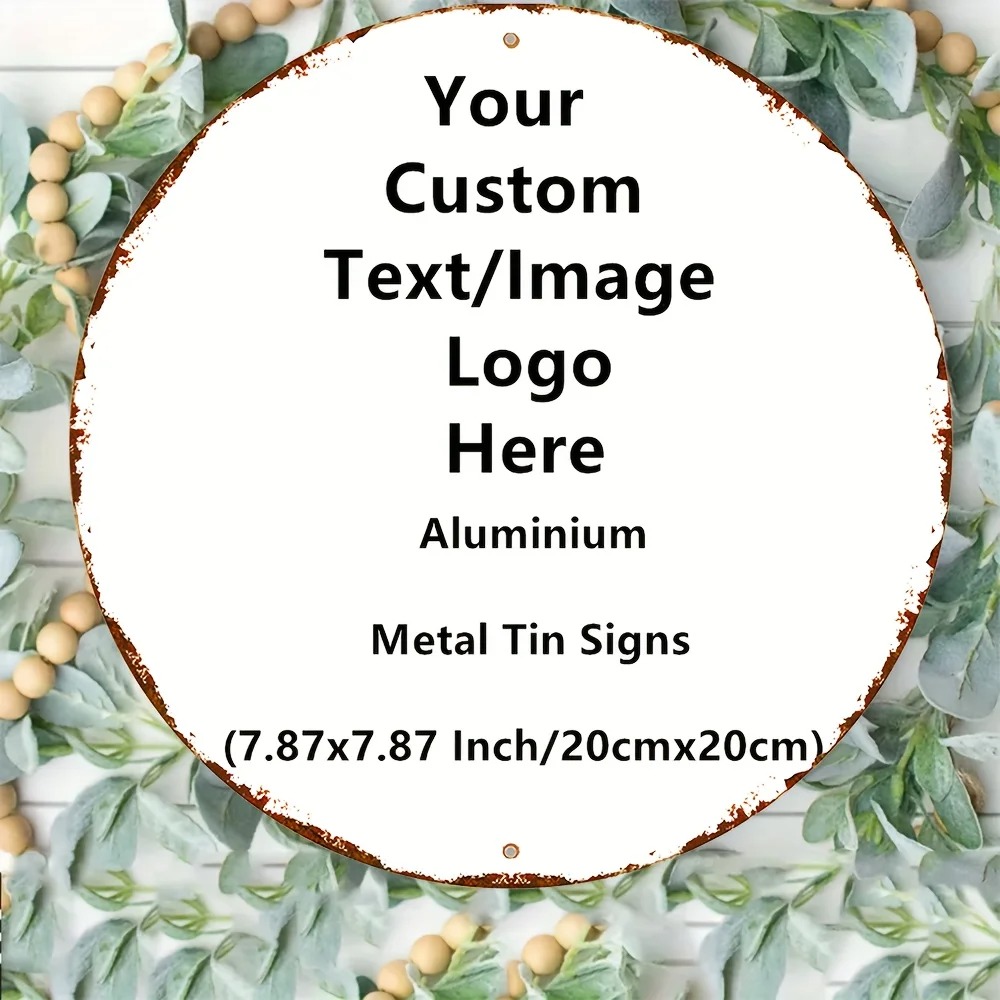 Home Bar Signs - Letrero Redondo Personalizado de Metal -