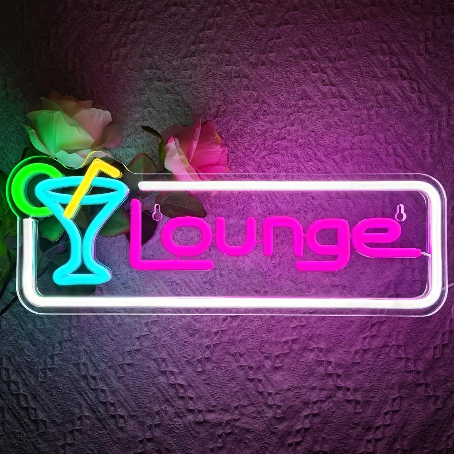 Home Bar Lounge - Letrero LED de neón para cócteles,
