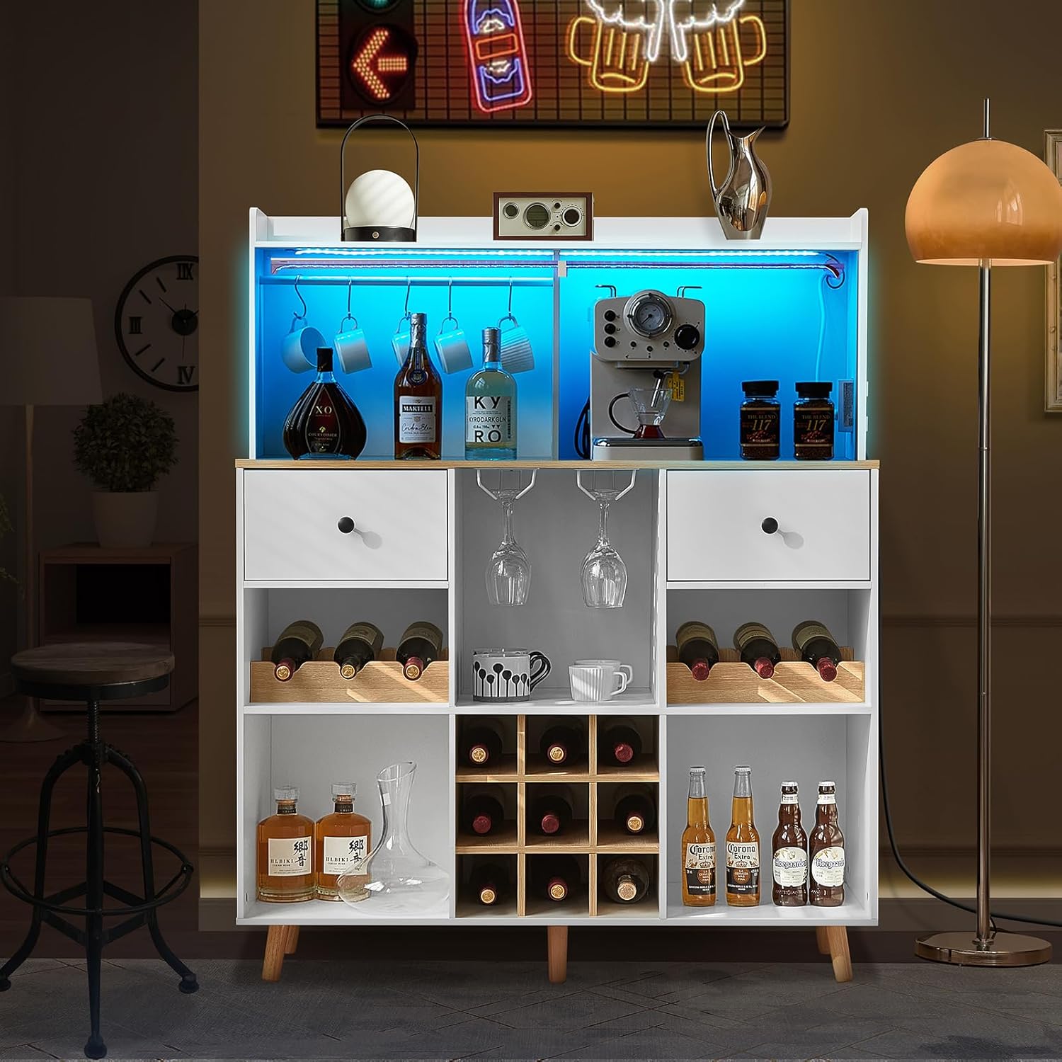 Home Bar And Cabinet - Mueble Bar para Vinos con Enchufe