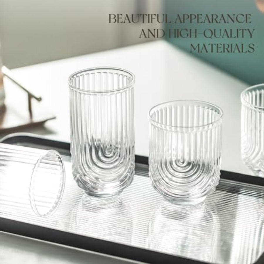 Copas de cóctel Art Deco, jueg - Highball Glass Set reseña y precio
