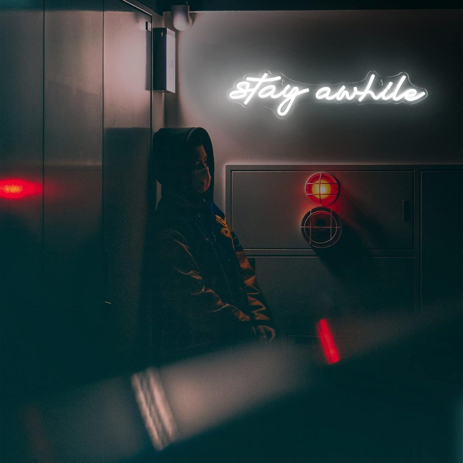 Letreros de Neón 'Stay Awhile' - Home Bar Signs reseña y precio