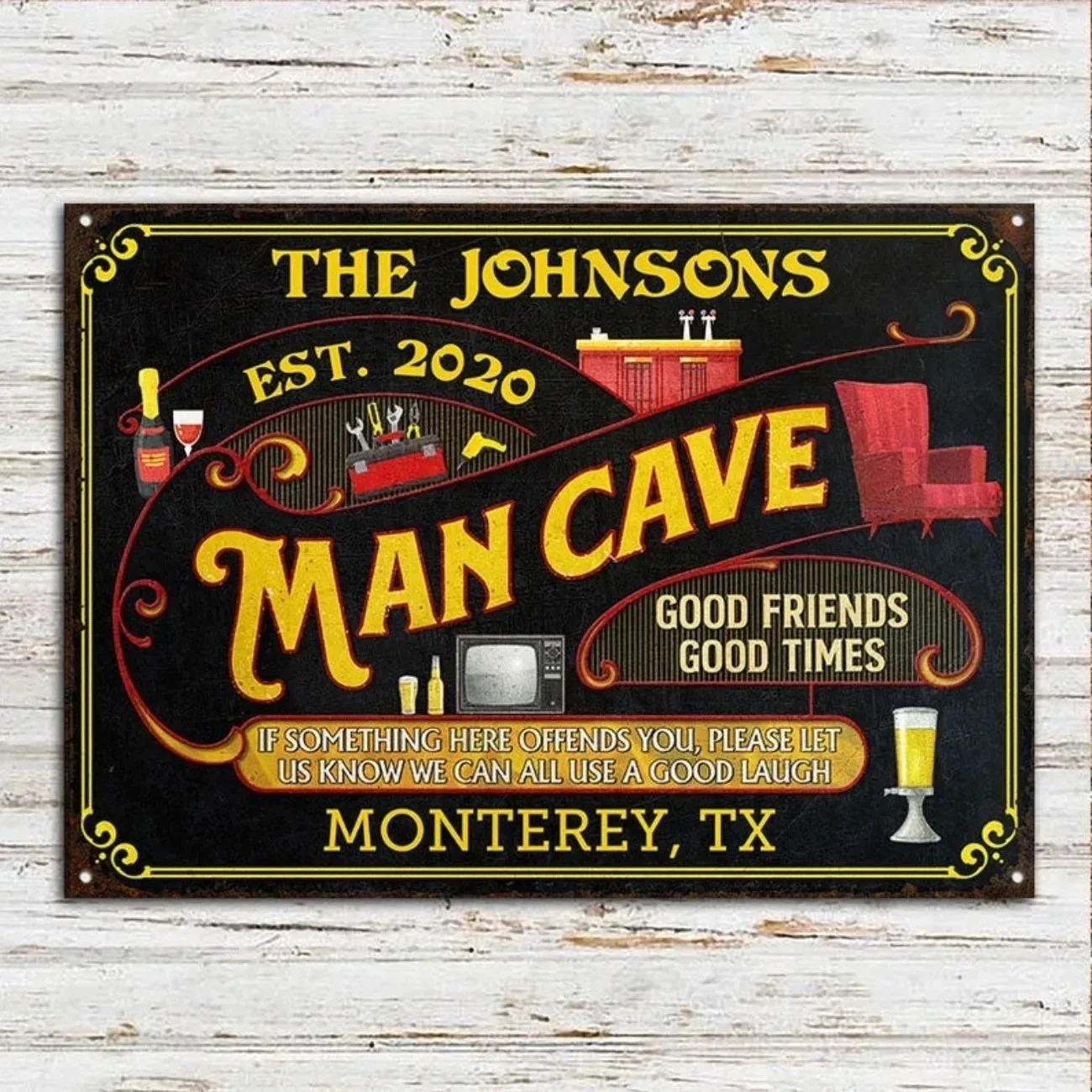 1 pieza Placa metálica persona - Home Bar Signs reseña y precio